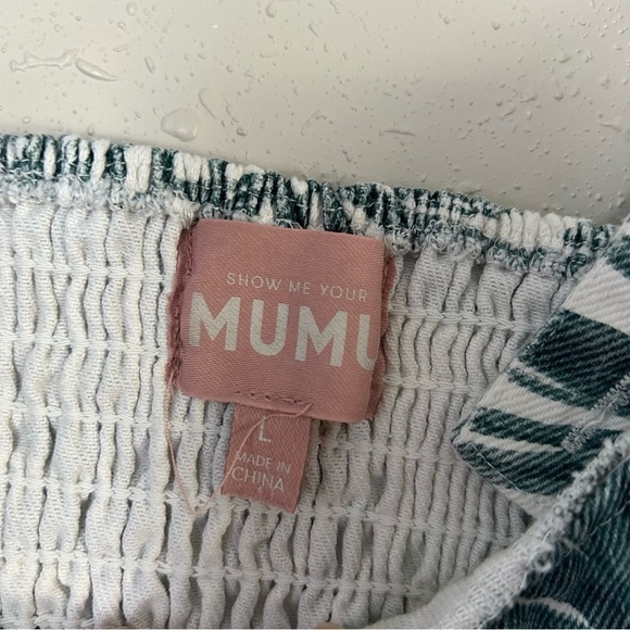 Show Me Your Mumu White Green Oasis Palm Tree Crop Top Large - Picture 3 of 8